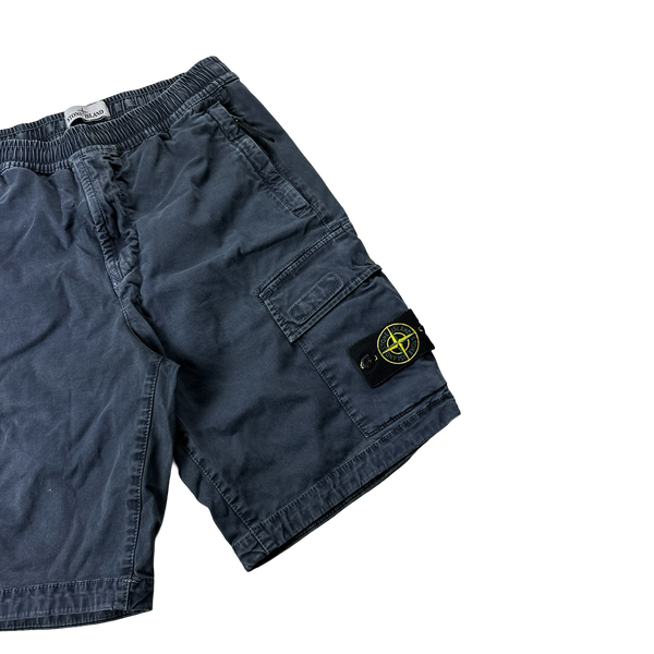 Stone Island 2021 Navy Cotton RE Fit Shorts - 30"