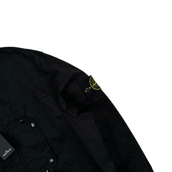 Stone Island 2024 Black Cotton Twill Overshirt - Small