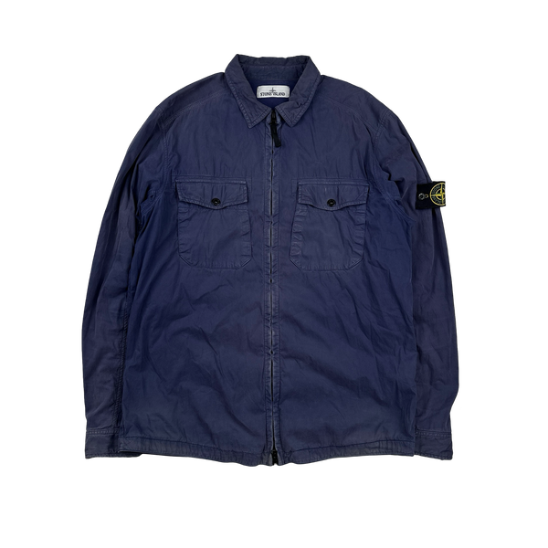 Stone Island 2014 Navy Double Lined Cotton Overshirt - Large