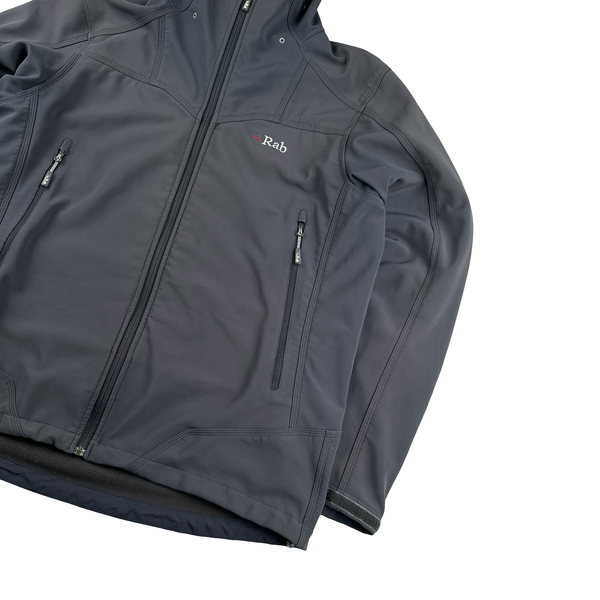 RAB Grey Zipped Polartec Power Shield Soft Shell Jacket - XL