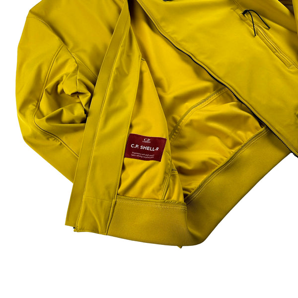 CP Company Yellow Soft Shell R Hooded Jacket - Large