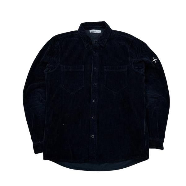 Stone Island 2019 Navy Jumbo Corduroy Overshirt - Small