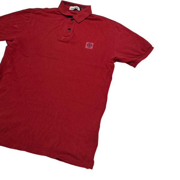 Stone Island Red Cotton Regular Fit Polo Top