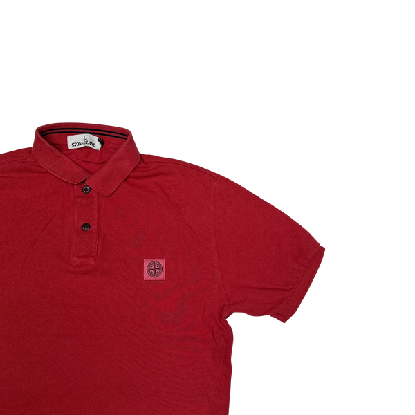 Stone Island Red Cotton Regular Fit Polo Top