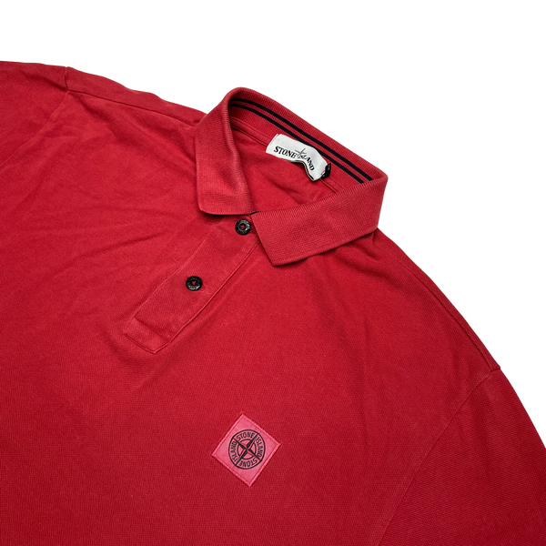 Stone Island Red Cotton Regular Fit Polo Top