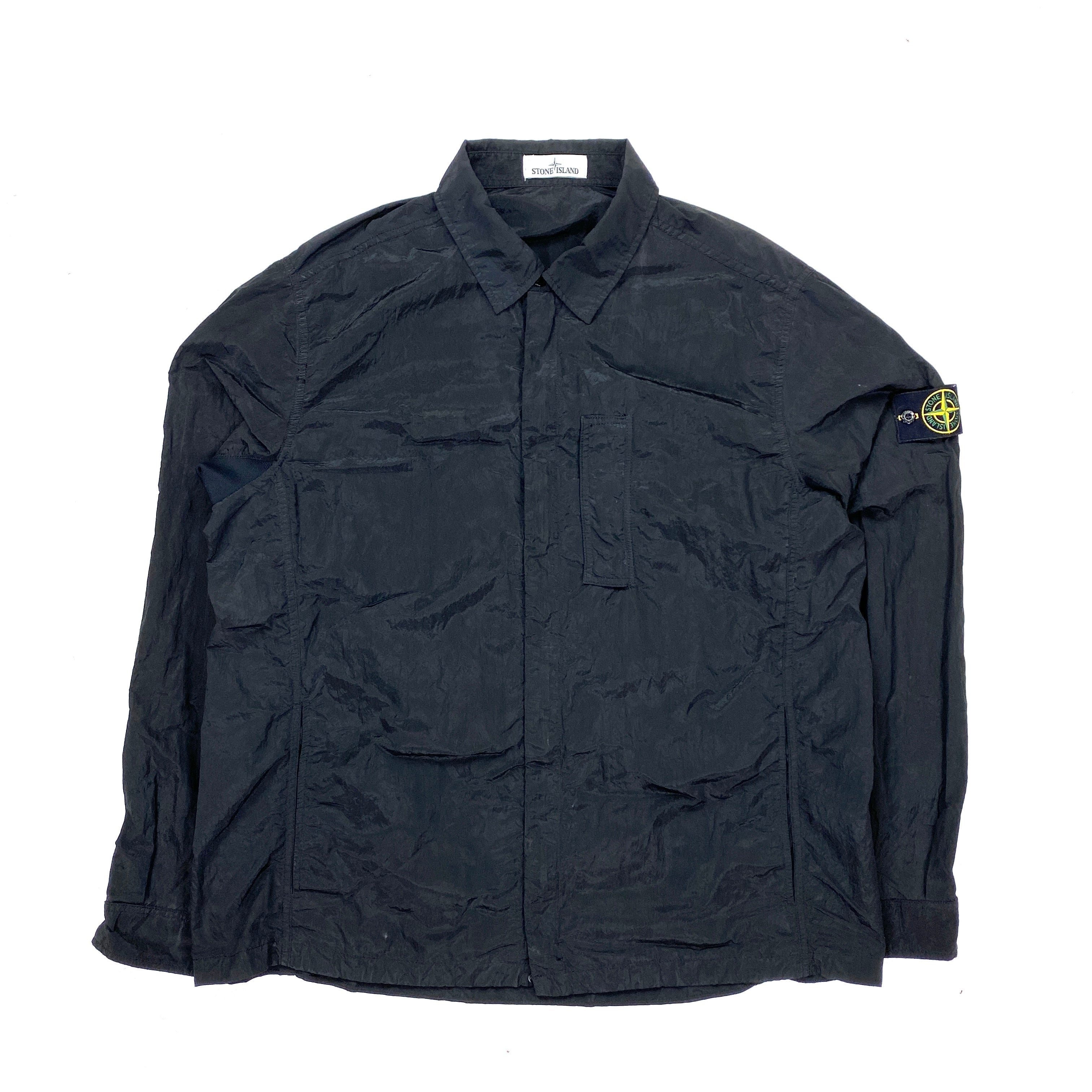 Stone island clearance black nylon overshirt