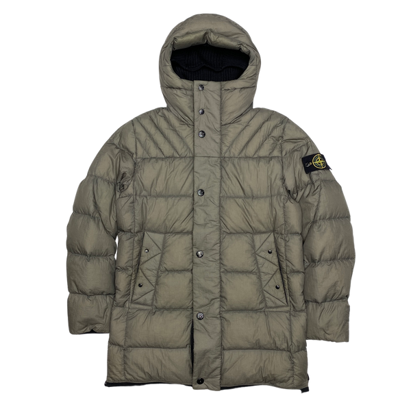 Stone Island Grey Opaque Nylon Tela Down Puffer Jacket