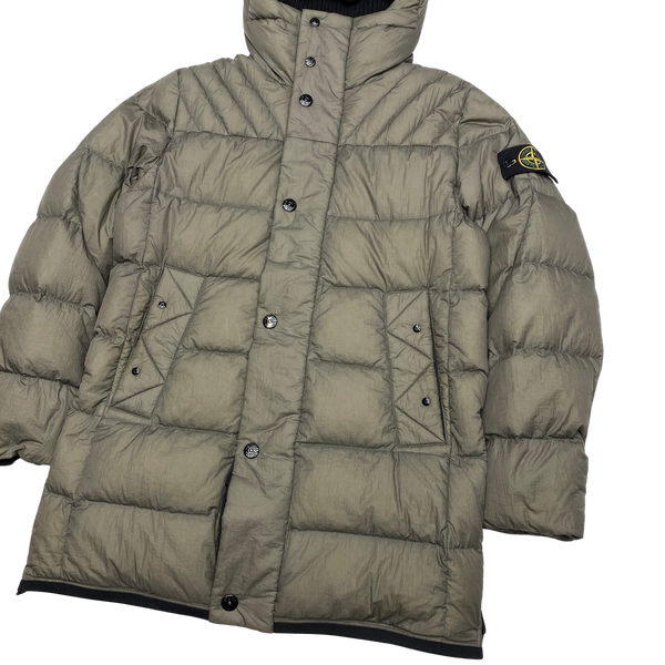 Stone Island Grey Opaque Nylon Tela Down Puffer Jacket