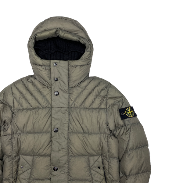 Stone Island Grey Opaque Nylon Tela Down Puffer Jacket