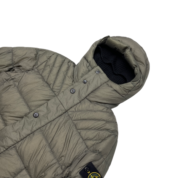 Stone Island Grey Opaque Nylon Tela Down Puffer Jacket