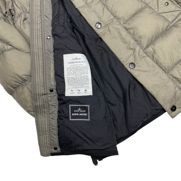 Stone Island Grey Opaque Nylon Tela Down Puffer Jacket