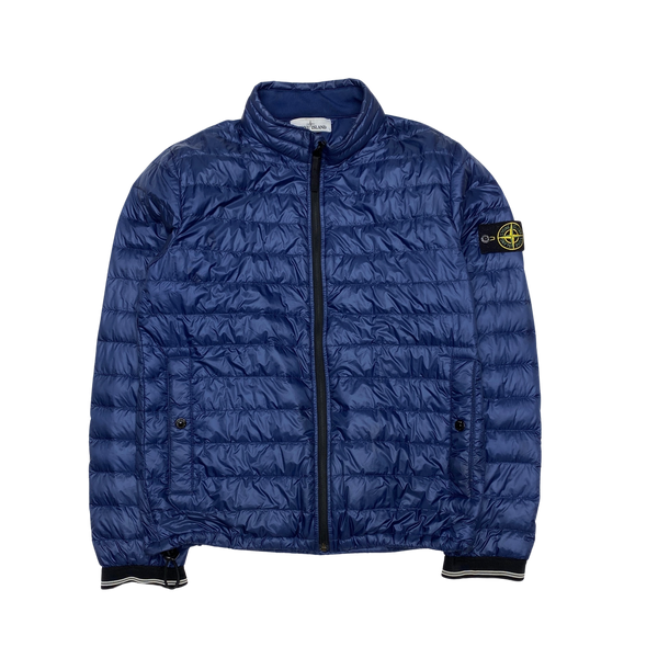 Stone Island Blue Micro Rip Stop Down Packable Jacket