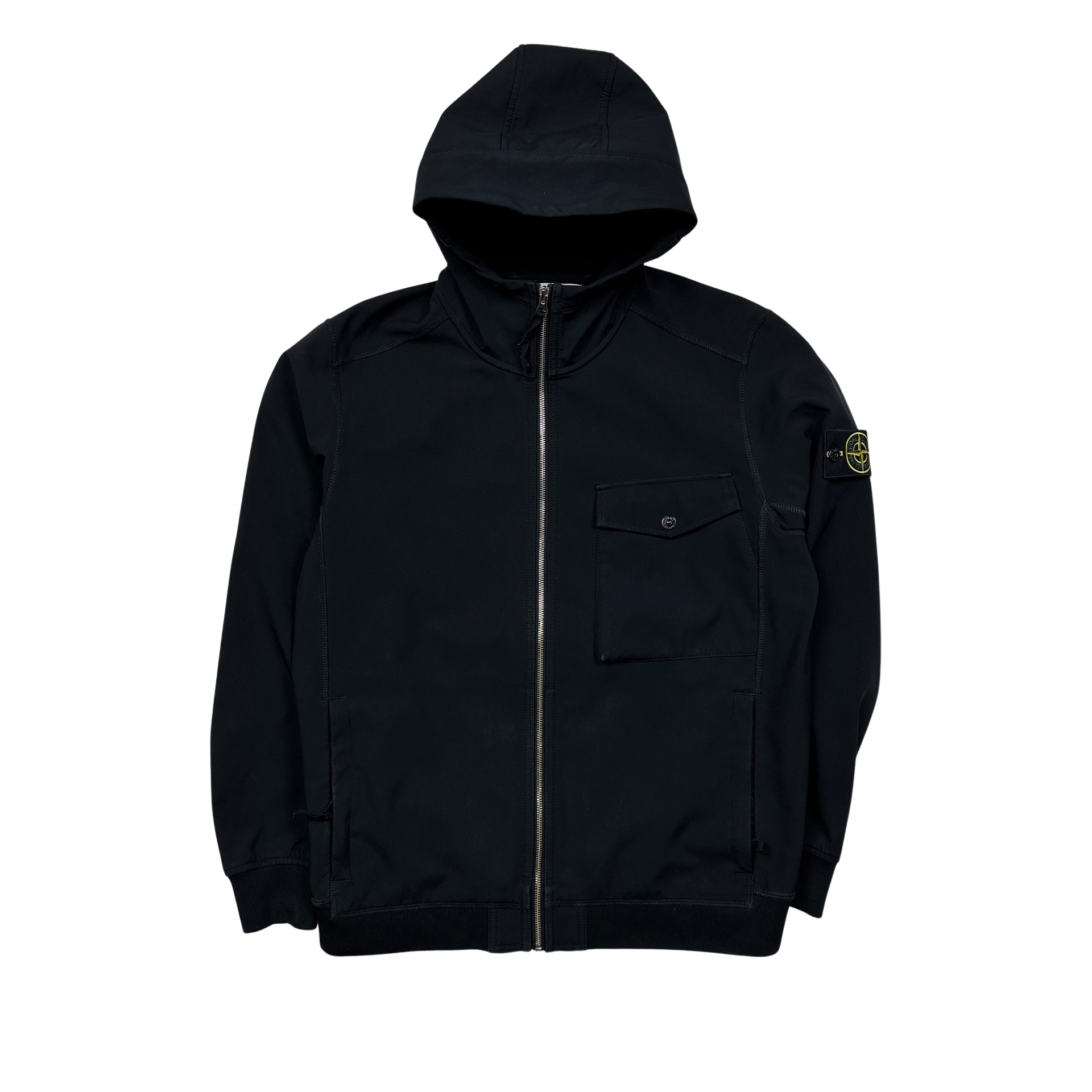 Stone Island Black Hooded Soft Shell Jacket - XL – Mat's Island