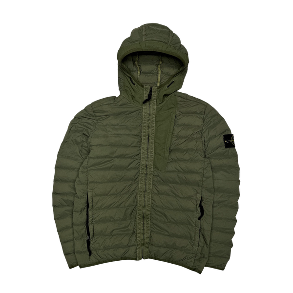 Stone Island 2020 Khaki Loom Woven Down Puffer Jacket