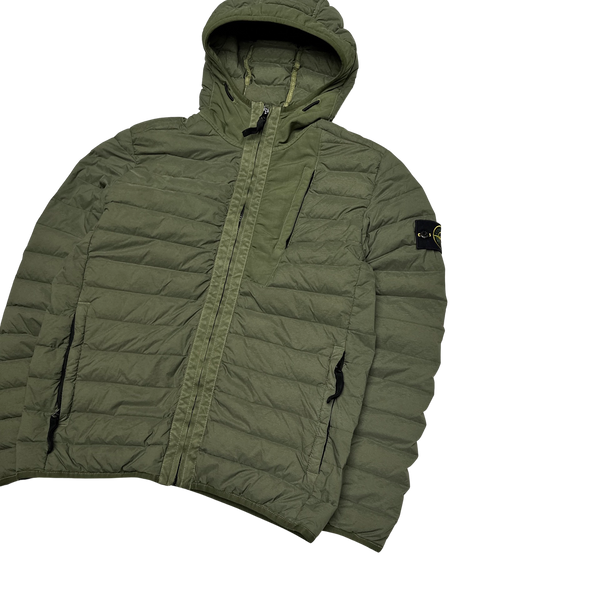 Stone Island 2020 Khaki Loom Woven Down Puffer Jacket