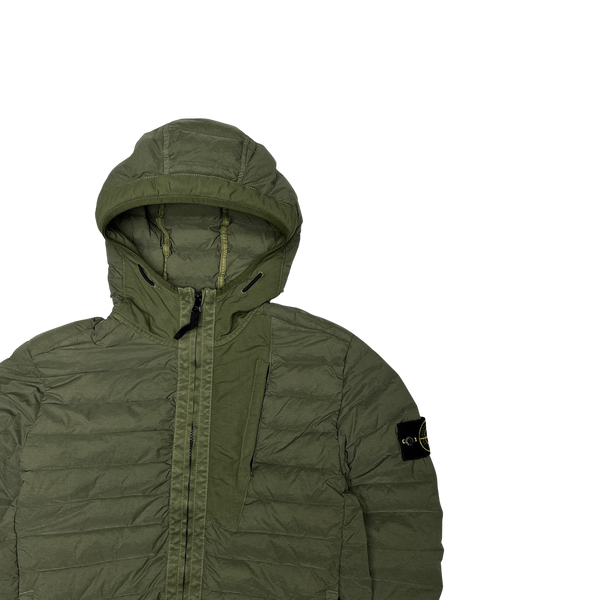 Stone Island 2020 Khaki Loom Woven Down Puffer Jacket