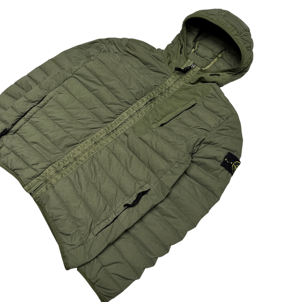 Stone Island 2020 Khaki Loom Woven Down Puffer Jacket