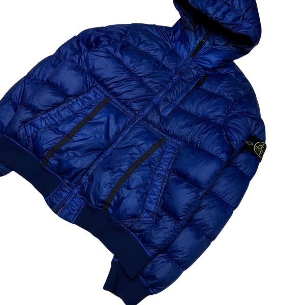 Stone Island Blue Garment Dyed Puffer Jacket