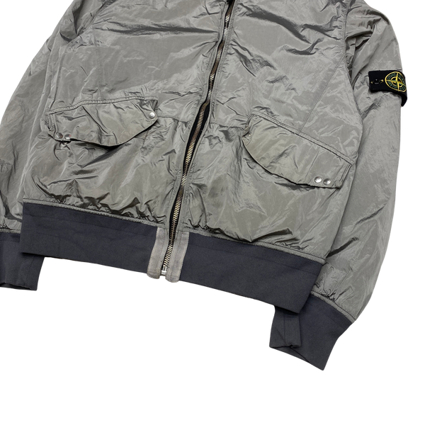 Stone Island Silver 2008 Nylon Metal Quilted Jacket