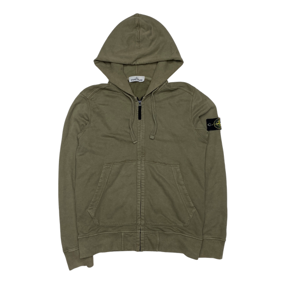 Stone Island 2018 Olive Cotton Zipped Hoodie