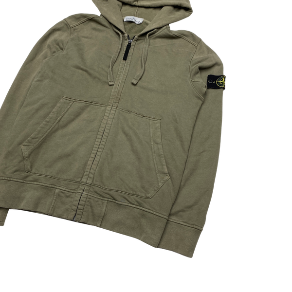 Stone Island 2018 Olive Cotton Zipped Hoodie