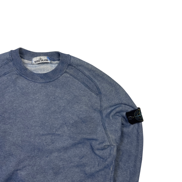 Stone Island Blue Dust Treatment Crewneck Sweatshirt - Small