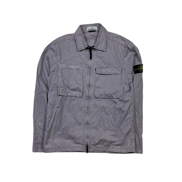 Navy Brushed Cotton Overshirt