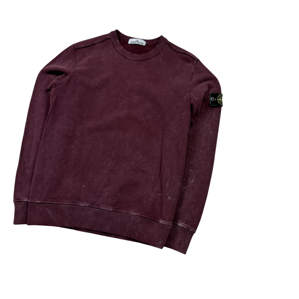 Stone island burgundy sweatshirt deals