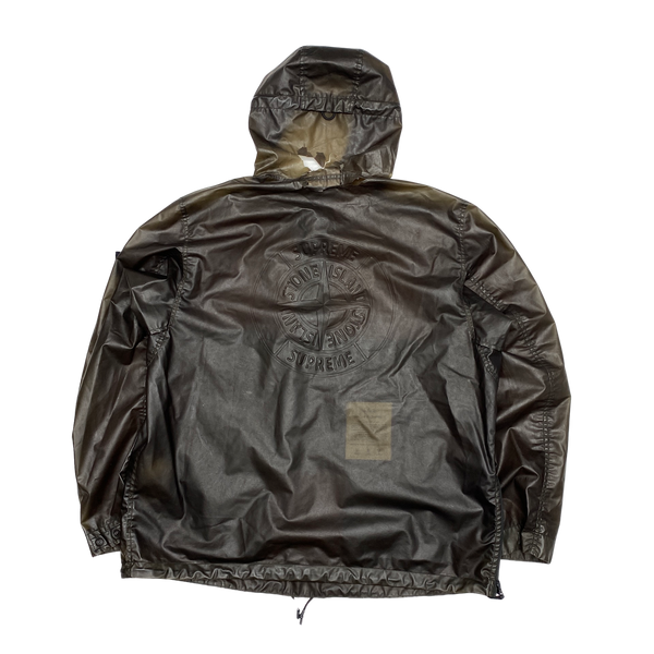 Supreme stone island poly cover composite anorak on sale black