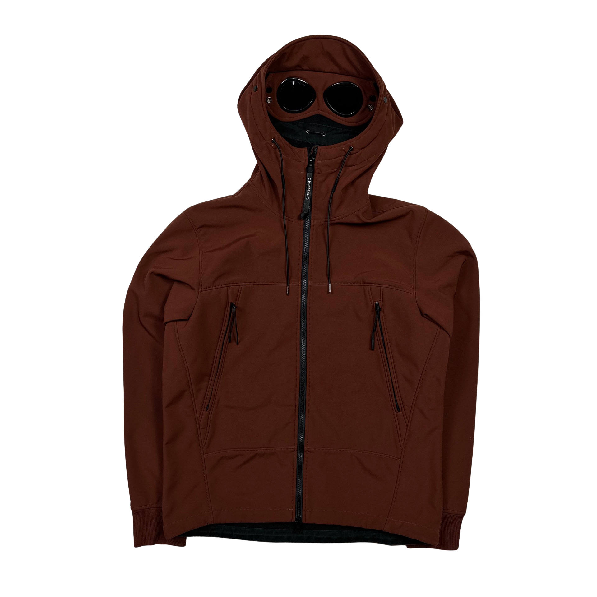 CP Company Burgundy Fleece Lined Goggle Soft Shell Jacket Large