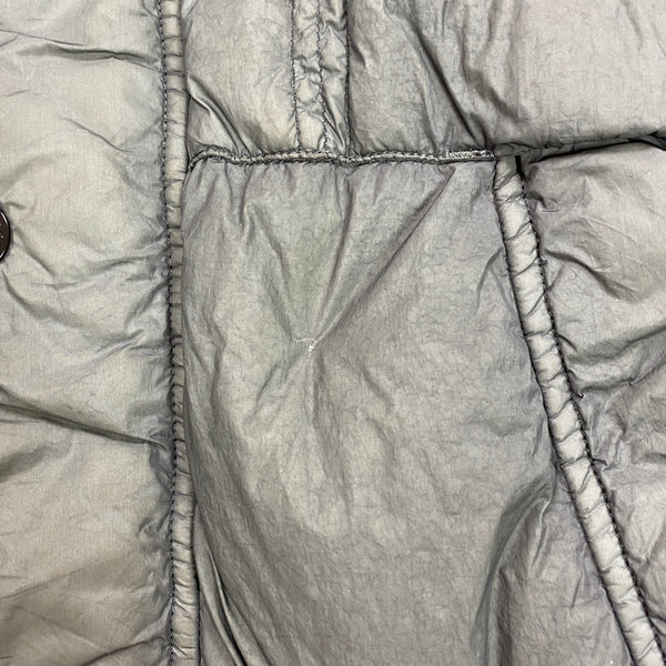 Stone Island Dark Grey Garment Dyed Fur Trim Puffer Jacket