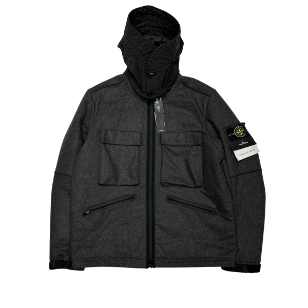 ﻿Stone Island Grey Panno R 4L Stretch Winter Jacket