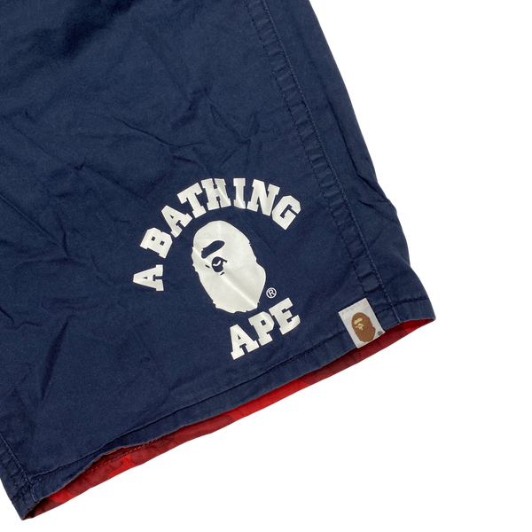 BAPE Camo Reversible Nylon Cotton Shorts - Large