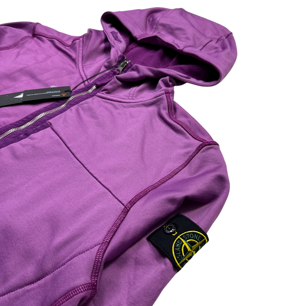 Stone Island Purple 2021 Half Zip Hooded Sweatshirt