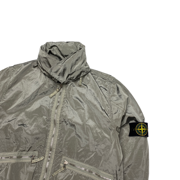 Stone Island 2008 Grey Nylon Metal Bomber Jacket