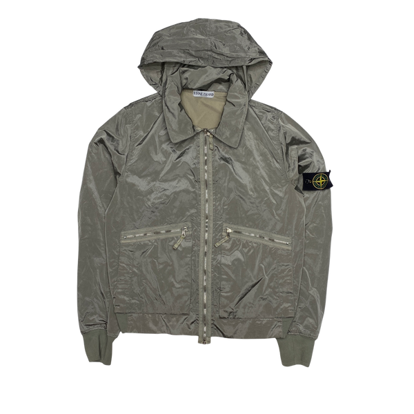 Stone Island 2008 Grey Nylon Metal Bomber Jacket