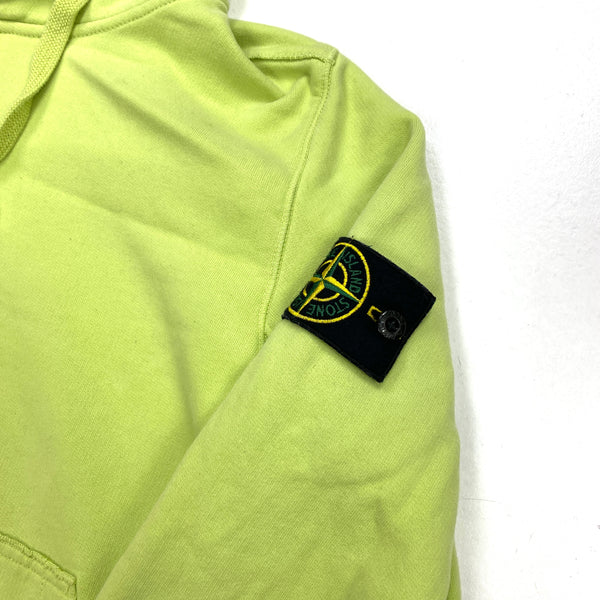 Stone Island AW2020 Neon Green Cotton Pullover Hoodie