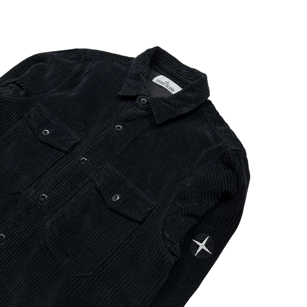 Stone Island AW2020 Black Jumbo Cord Shirt - Small