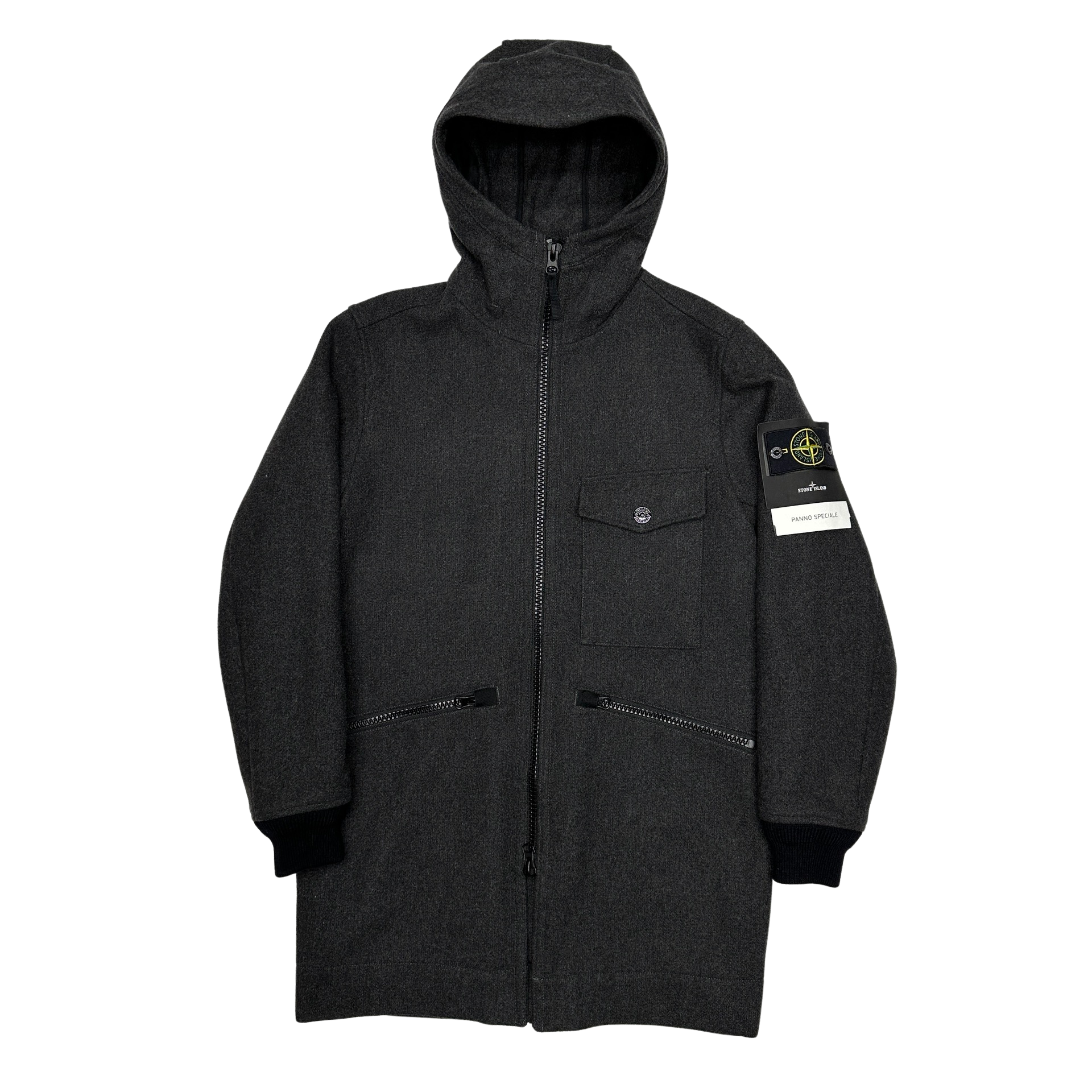 STONE ISLAND ストーンアイランド 21AW PANNO SPECIALE JACKET ウールナイロン フーデッドジャケット  751543909 M BLACK ブルゾン mc68351