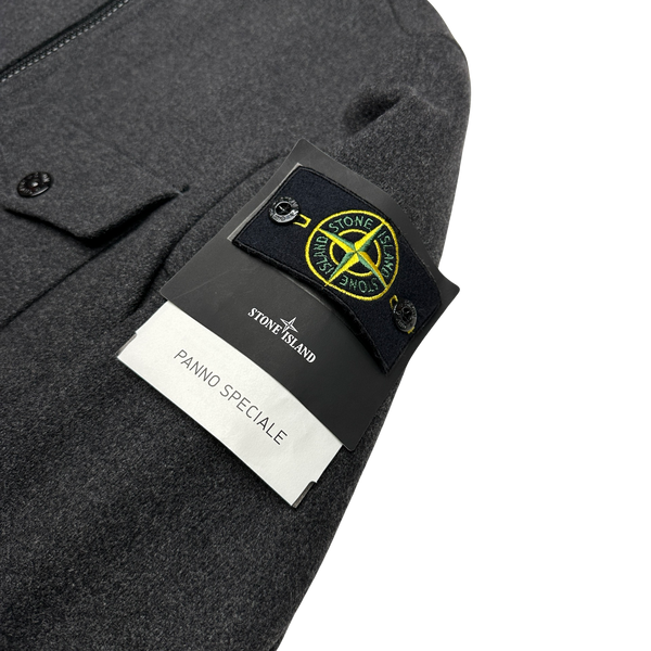 Stone Island Dark Grey Panno Speciale Long Wool Jacket