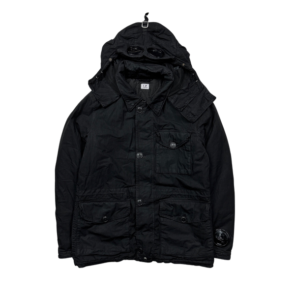 CP Company Black Multi Pocket 50 Fili Goggle Jacket - Large