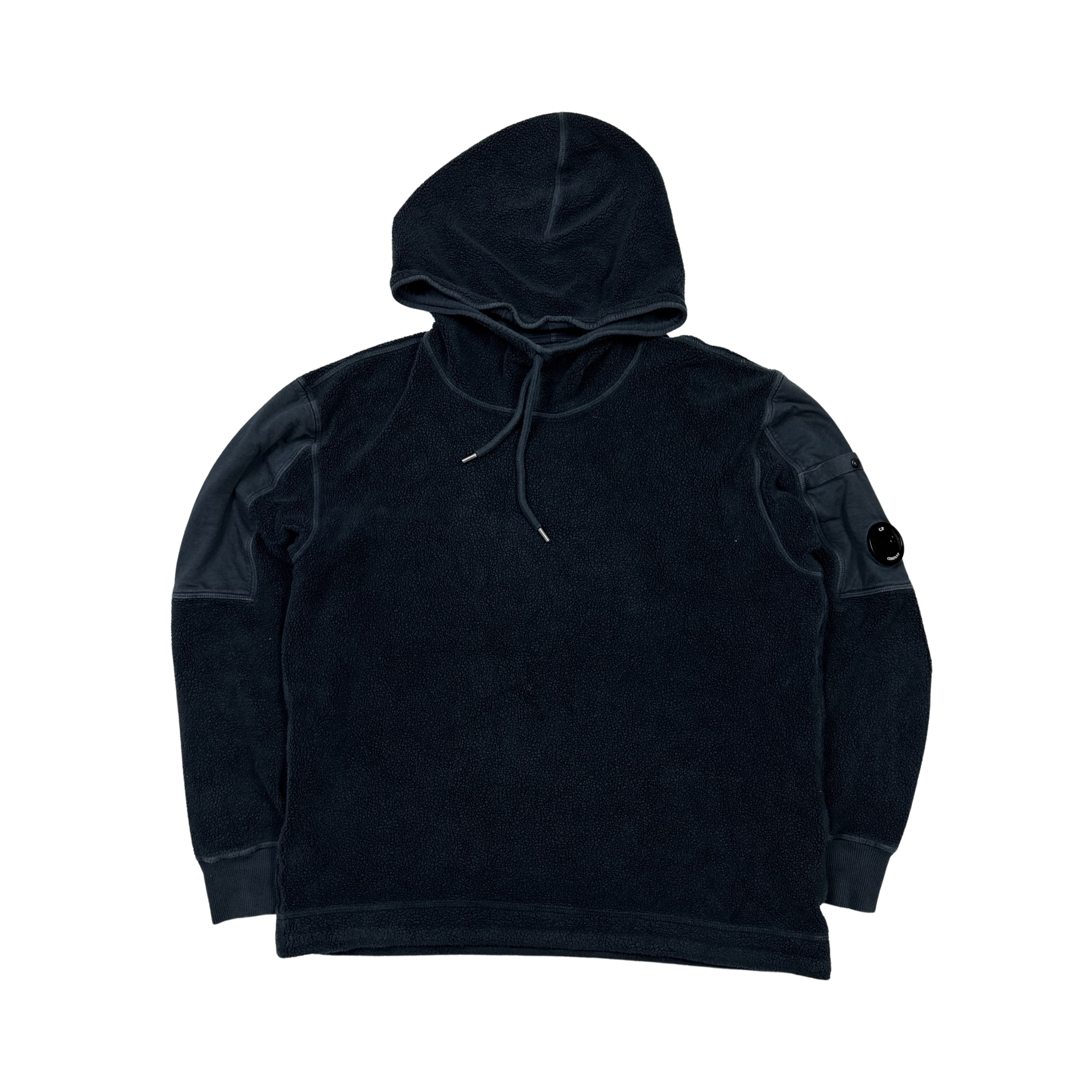 CP Company Navy Sherpa Fleece Pullover Hoodie