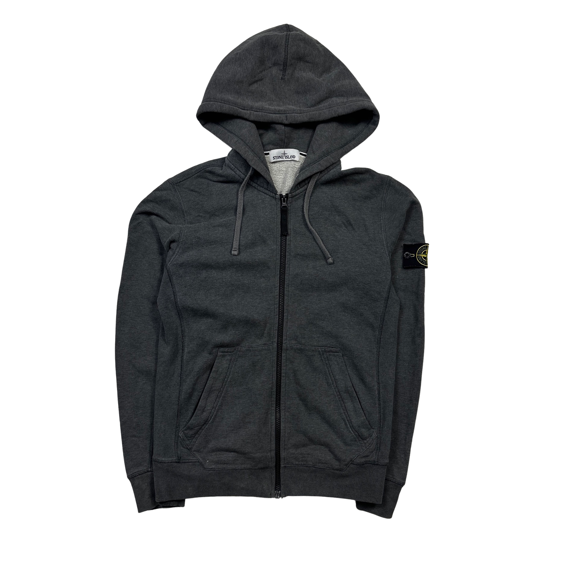 Dark grey stone island hoodie hotsell