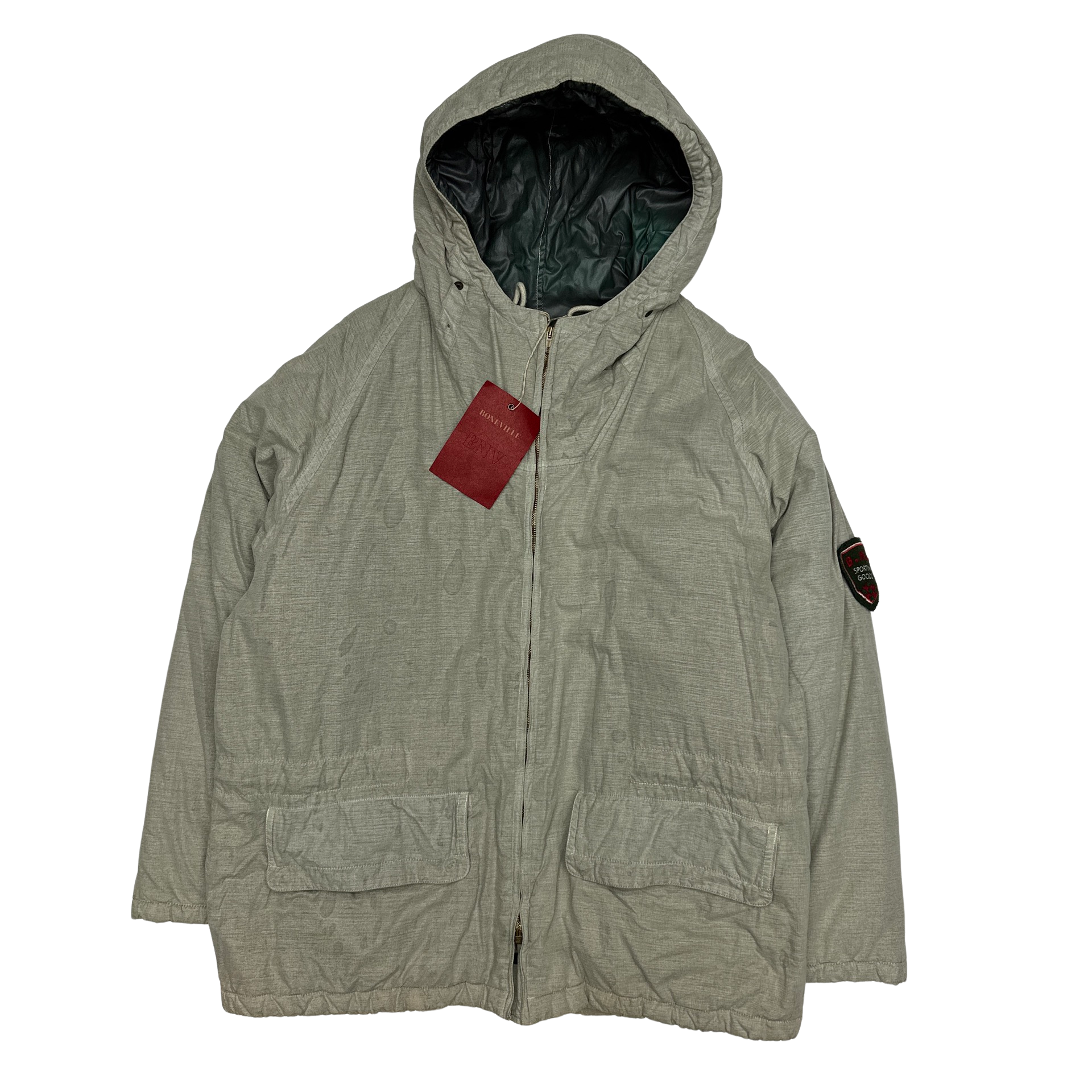 Boneville Vintage 90's Grey Puffer Jacket - Medium