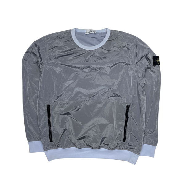Stone Island 2018 Silver Nylon Metal Crewneck Jumper