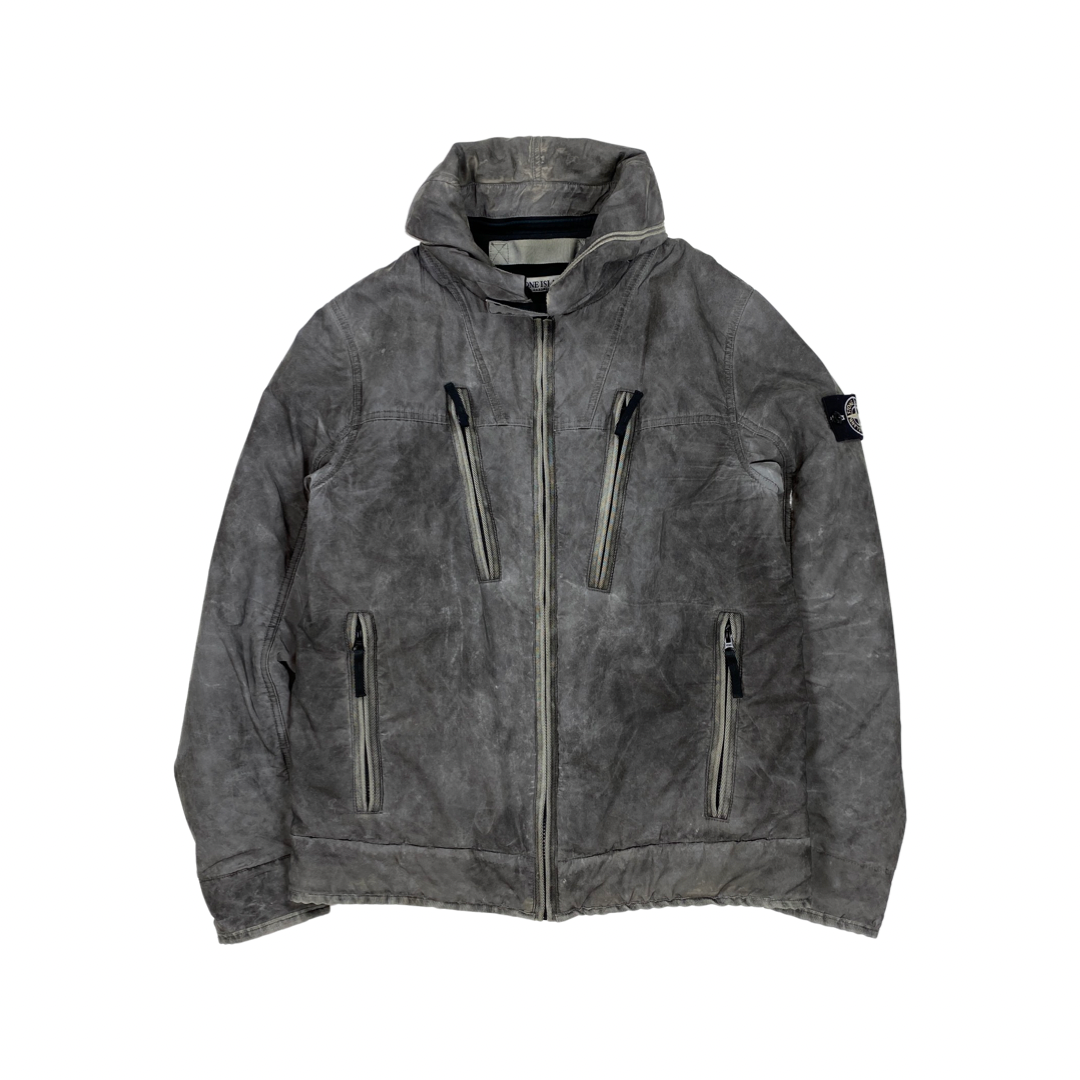 Stone Island Fleece Lined Silver Liquid Reflective Jacket – Mat's