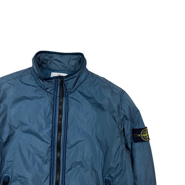 Stone Island Blue Garment Dyed Crinkle Reps Jacket - Large