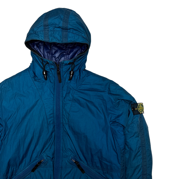 Stone Island 2009 Blue Down Filled Mesh Badge Puffer Jacket