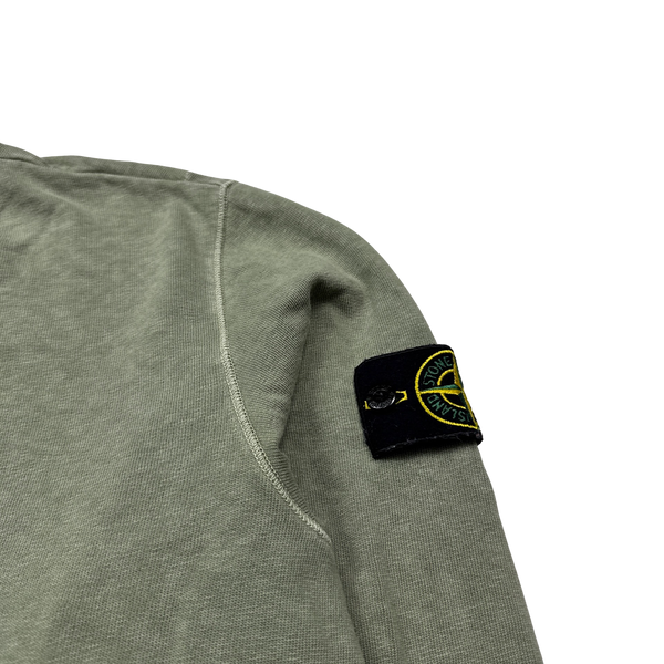 Stone Island 2019 Olive Green Cotton Crewneck Sweatshirt Large Mat s Island