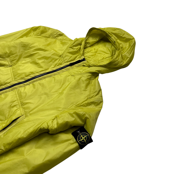 Stone Island Yellow Micro Rip Stop Primaloft Hooded Jacket - Medium